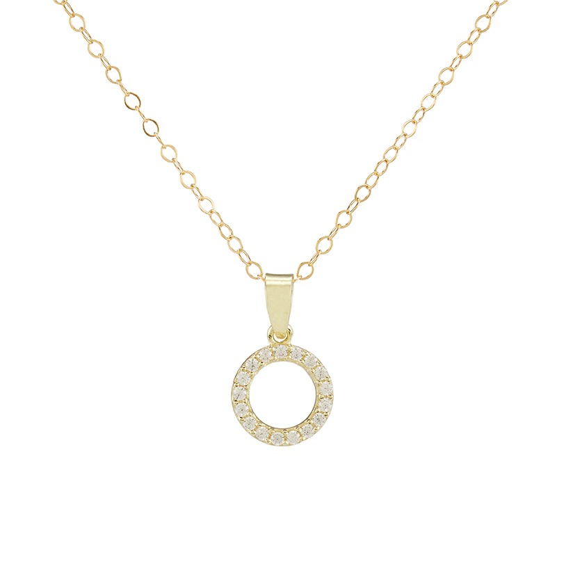 Gold Minimalist Circle Charm Necklace