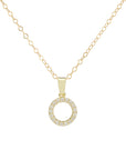 Gold Minimalist Circle Charm Necklace