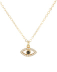 Gold Minimalist Eye Charm Necklace